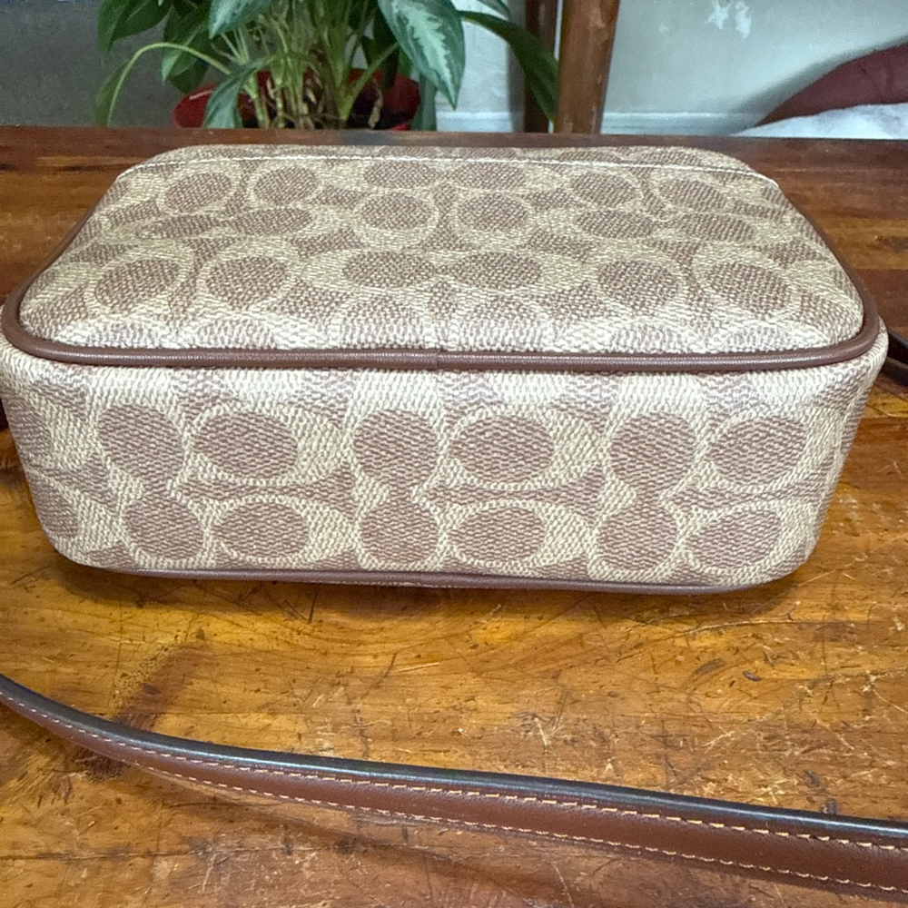 Coach Mini Jamie Signature Crossbody Bag Brown Tan NWT - Picture 4 of 9